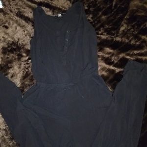 Black Rayon Jumpsuit Small 5ft4'